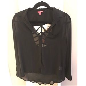 Black Blouse with Open Back